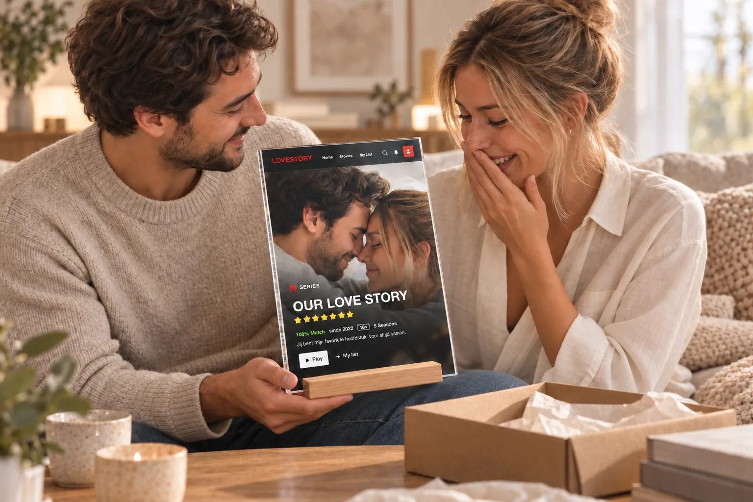 Filmframe met persoonlijke foto als stijlvolle herinnering aan de muur